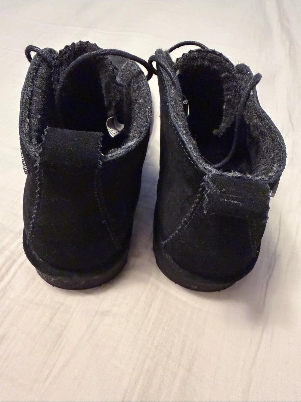 Women’s Bearpaw Black Suede Lace-Up Winter Boots